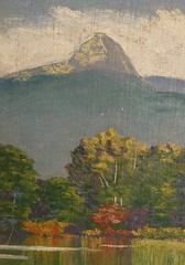 Vintage New Hampshire, White Mountains , Lake Chocorua Signed O/B guilt Frame￼￼￼