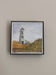„Lighthouse“ Watercolor Original 4×4” Framed 2026 K Fowler Art
