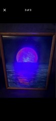 Spray Paint Art Sunset 11×14 In Small Sleek Wooden Frame Signed