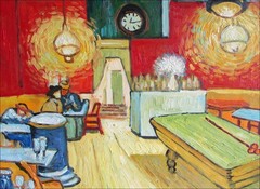 Van Gogh Night Cafe Repro, Quality Hand Painted Oil Painting, 24x36in
