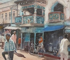 Watercolor Original Painting 12″ x 16″ „Puri, India“