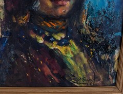 CYRUS AFSARY,Original Oil on Canvas GYPSY GIRL 23.25″x19.25″