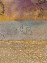 Stella Bloch Isadora Duncan Pastel Early 1900s SB Monogram Frame- RARE 16 x 14.5