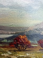 Mountain Lake Original Oil Painting 6×4 Framed Signed Wildflower Landscape Art