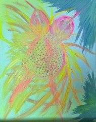 BLESSED#1518 Hummingbirds Sparring 20×16 Original Art Canvas Acrylic