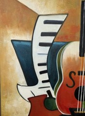 Original Russian Abstract Composition, Oil Painting, Framed, 50.0 x 40.0 cm.