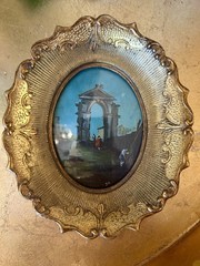18th Century Style Italian Oil Painting Landscape Ornate Giltwood Framed