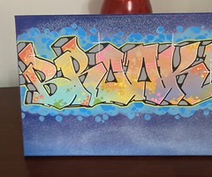 GRAFFITI Painting “BROOKLYN “ 10”X 20” Spray &Paint Marker On Canvas Original