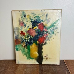 Paul Matthias Padua Flowers on White Background original painting 1962