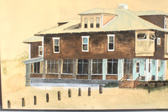 Vintage Ocean City Maryland Beach House Watercolor Painting Signed Jim Wilson 77
