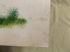Antique Late 19th C Original Watercolor Mourning Art Morning Glory Cross Grave