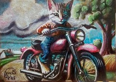 ACEO Jacob Landis Kitten Tabby ORIGINAL Art Print # Of /25 „Canned Kitty“