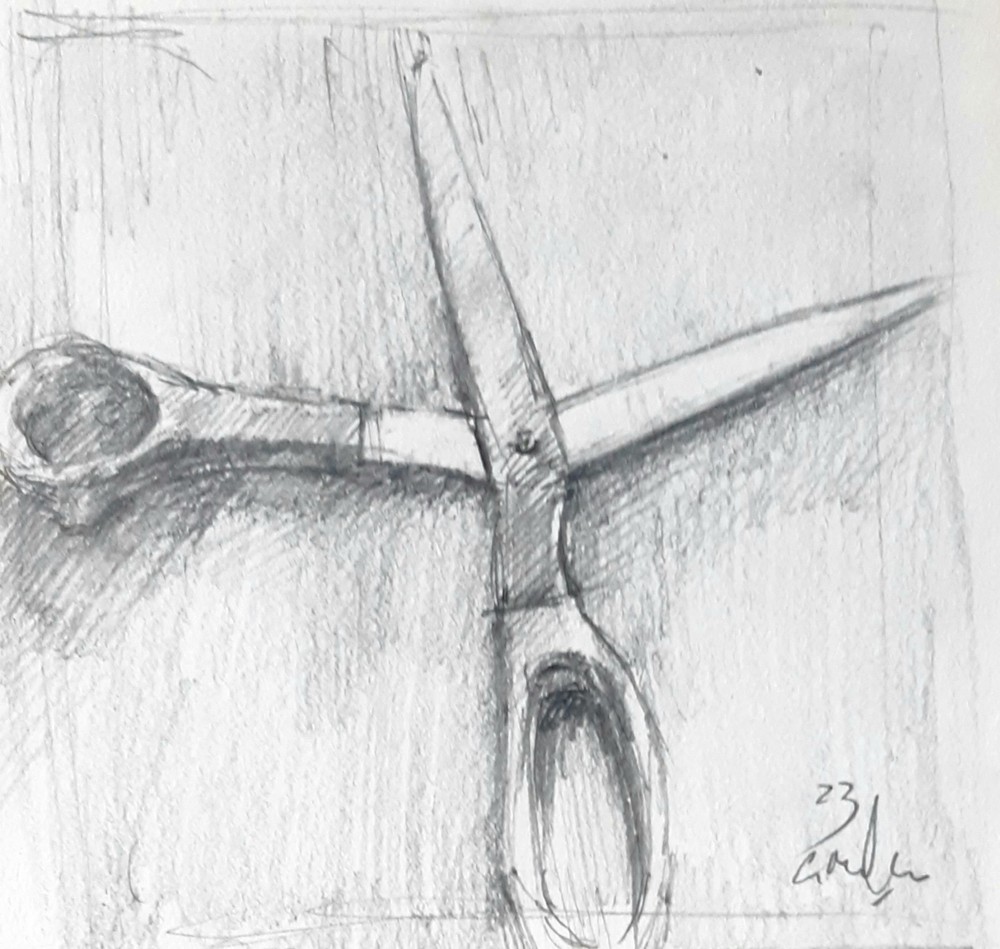 GERRY MILLER – Original Drawing „Still Life“ Graphite Pencil on paper.11x14cm