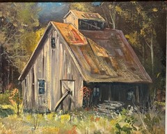 Vintage LORAN PERCY ‚Sugar House‘ Gilford NEW HAMPSHIRE Landscape Oil PAINTING