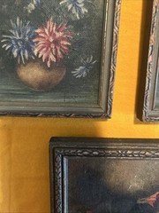 Mid-20th century floral still life prints on textured canvas