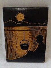 Yong Man Camp Fire Moonlight Vtg Hand Carved Wooden Picture Black Night Painting