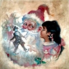 Julian „Christmas with Santa Claus“ Original Fine Art Oil Painting on canvas – 8
