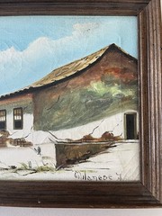 Oil Painting Of Weathered House Signed By Wilanese 10×8 Brown Framed Artwork