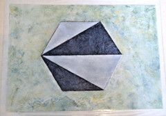 Franz Ehmke*1928 -2018 GDR Painter Geometry and Shapes „Triangle in Hexagon“