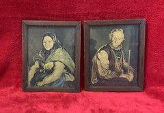 Original Vintage Artwork Framed of Woman and Man
