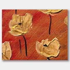 Gold Poppies 8 x 8 inch original painting on canvas by artist Monica Fallini