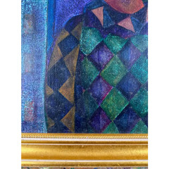 Israeli Artist Harlequin Painting C. 1950