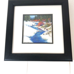 James Roybal Original Pastel Painting Winter Creek Landscape Snow Signed