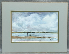 ORIGINAL NAUTICAL WATERCOLOR PAINTING SAILBOATS FLOTILLA SAILING SIGNED BRUNO?