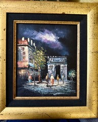 Stunning Framed Oil and canvas Paris painting signed by Caroline Burnett