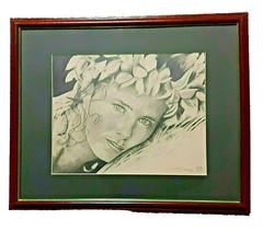 Flower Girl, Pencil/Conte Portrait