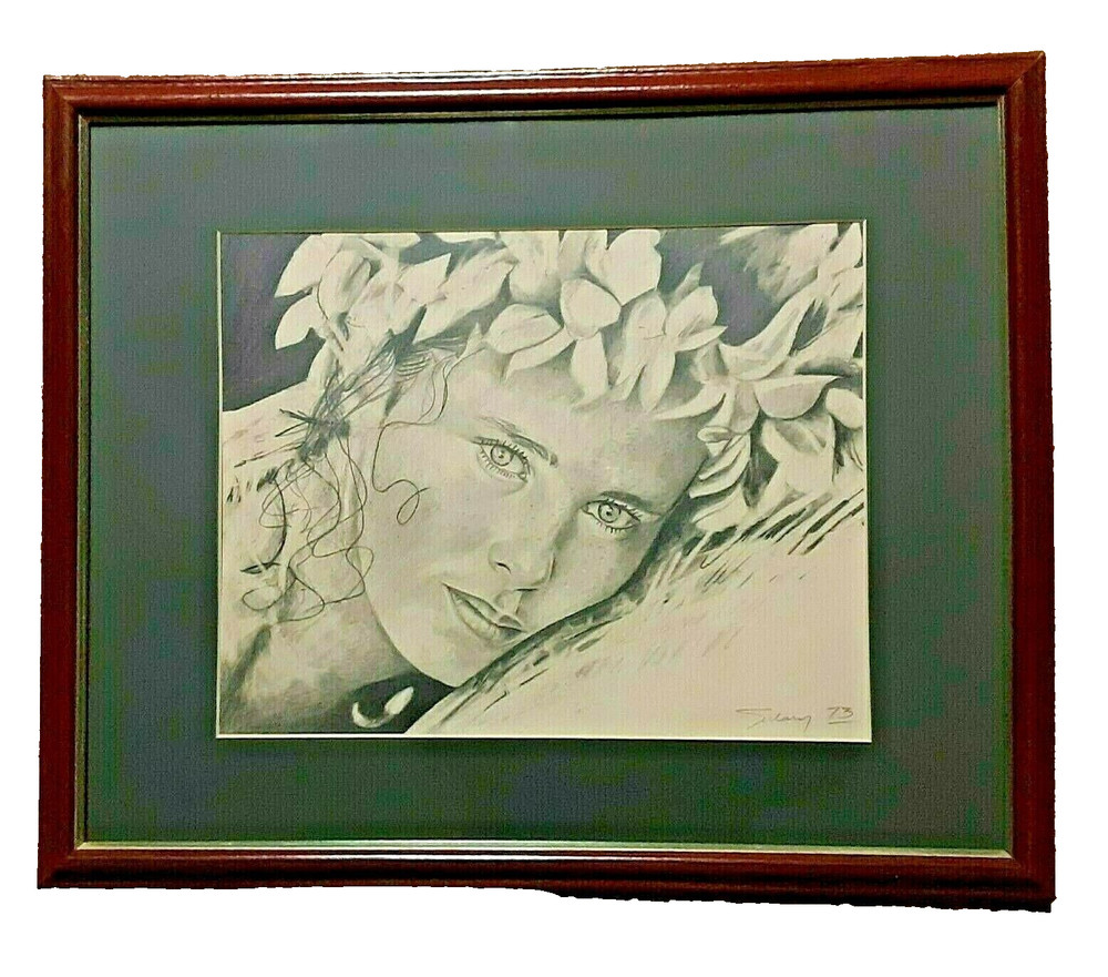 Flower Girl, Pencil/Conte Portrait