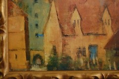 JILLIAN DAVID SMALL FANCY FRAMED TEXTURED COLOR ART PRINT FRENCH FARMHOUSE II