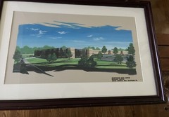 G. Harvey OOAK Framed South Central Bell Telephone Co BuildingWatercolor 48″x21″