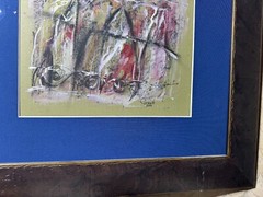 Cotrilee 2006 „Abstract Composition Scene“ Mixed Media Painting – Signed/Framed
