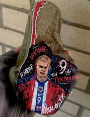 Haaland Norways GreatWorld Cup 2026 Painted On A Norway Shaped Rock Approx 8x5x3