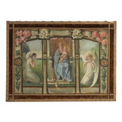 Antique Standard Religious Subject Painting on Canvas XIX-XX Century