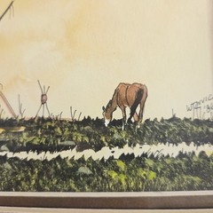 Rare William Zivic Native American Tipi Horse Watercolor Painting Signed 1986