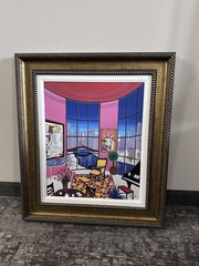 Francois Ledan Fanch – Interior with Lichtenstein – Giclee on Canvas Embellished
