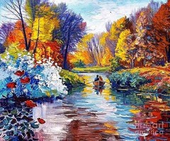 new handmade Painting on 20″*16″ canvas Love in August by Wendy