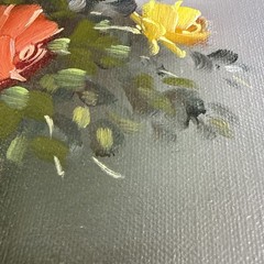 Vintage Floral Oil Painting Original Signed Rose Still Life 10.5×14 Canvas 1960s