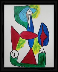Cubism/Abstract 11×14 Picasso Art Signed Colorful Hand Made Painting