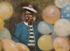 RICHARD JUDSON ZOLAN Original oil painting Balloon Vendor