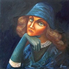 Painting ORIGINAL Oil canvas Modern contemporary Art surrealism by Pronkin BLUE
