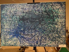 „Kind of Blue“, original abstract painting inspired by the Miles Davis album