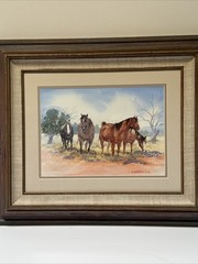 ED WHITEHORSE PAINTING NAVAJO HORSE HORSS LANDSCAPE NATIVE AMERICAN TRIBAL ART