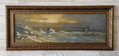 Vintage oil painting framed