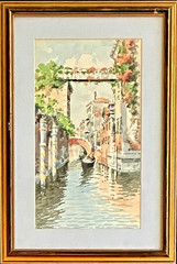Original Signed Toni Orsini Venice Canal Watercolor Painting Italian Art Framed