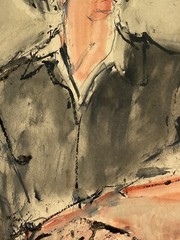 Signed Mid Century 60’s Modernism Expressionist Abstract Study Portrait Painting