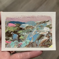 ACEO Original Painting Abstract Landscape Impressionism Acrylic on Paper