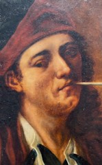Gustave Courbet, Ornans, Doubs, France, 1819-1877, “Man With A Pipe,” 26×26”
